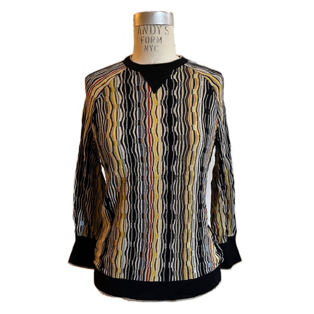 Brand New Multi-Color Vertical Knit Sweater w/Lurex Detail